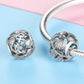 Sterling silver beach charm beads with anchor motif and blue CZ on bracelet chain