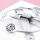 Sterling silver beach charm bead with anchor motif on metal bracelet chain