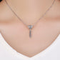 Heart-shaped silver charm bead pendant on a fine chain with dangling tassel