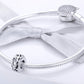 White-knot bracelet with two heart-shaped S925 charm beads, curly grass love pattern