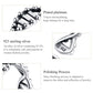 Sterling silver open DNA-style ring with curved bar sections and bead accents