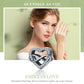 Sterling silver heart-shaped hollow diamond bead charm with infinity detail