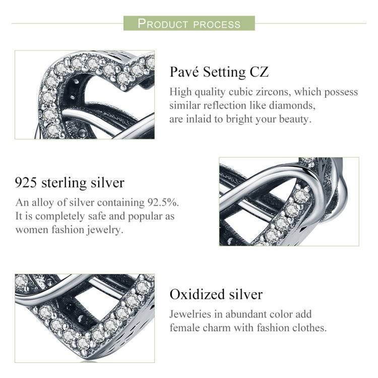 Sterling silver heart-shaped pavé bead detail collage