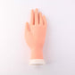 Positionable manicure practice artificial hand model, palm up with visible wrist base.