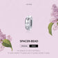 Sterling silver spacer bead charm with round clear CZ stones