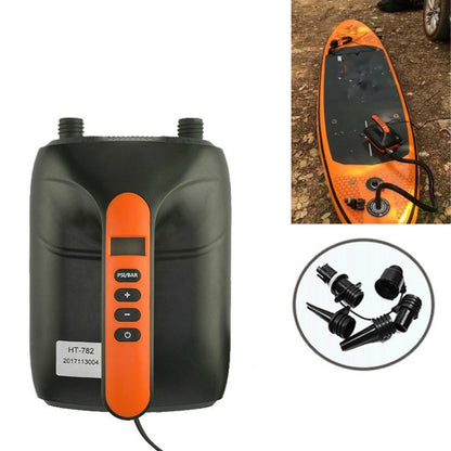 HT-782 electric air pump with orange control panel and black hose ports