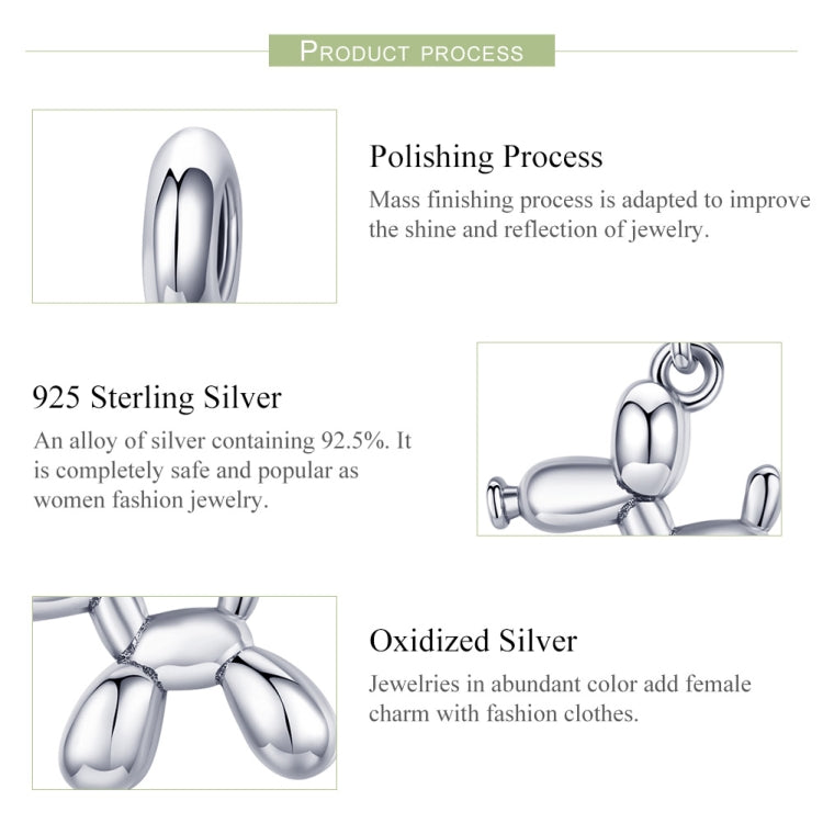Balloon dog charm bead with hanging loop, product process view