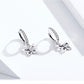 Butterfly S925 sterling silver hoop earrings with zircon and butterfly charms