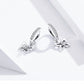 Sterling silver butterfly dangle earrings with hollow design and zircon accents