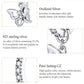 Sterling silver butterfly earrings with hollow wings and pavé zircon accents