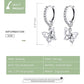 Butterfly S925 sterling silver hoop earrings with dangling zircon charms