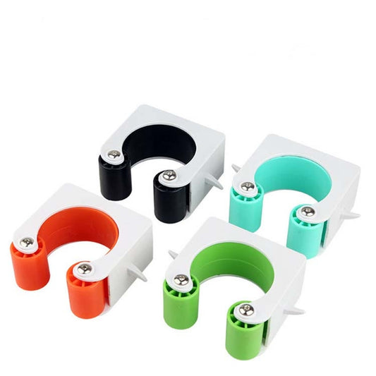 Set of colored bicycle wall-mount parking buckles with curved U-shaped holders