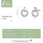 Sterling silver circle earrings with zircon and platinum plating