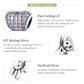 Sterling silver bear balloon charm bead with pavé CZ accents