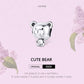 Sterling silver bear charm bead with cute face and tiny baby-bear hugging detail