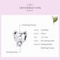 Sterling silver bear charm bead with two top loops and small baby-bear detail