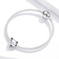 Sterling silver bear charm bead on a mesh bracelet with small bear detail