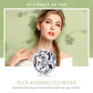 Sterling silver flower charm bead with dripping-oil motif, shown on a bracelet