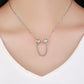 Sterling silver safety chain necklace with two charm beads on a fine chain