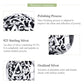 Sterling silver letter bead with black-and-silver floral scrollwork, close-up detail