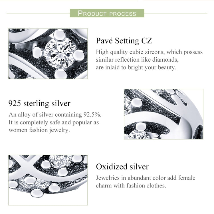 Sterling silver bracelet detail with pavé-set CZ stones and oxidized finish
