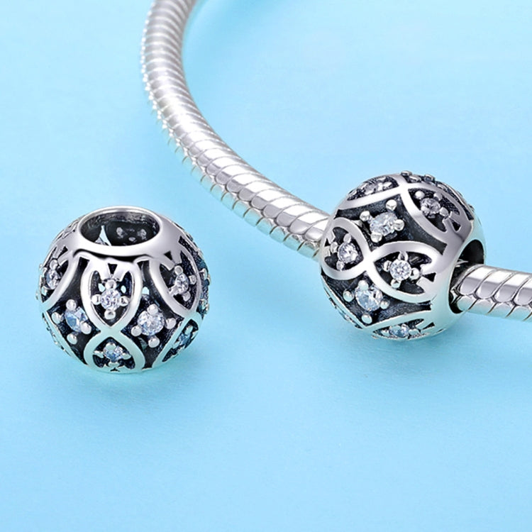 Sterling silver charm beads with black enamel and crystal stones on snake chain
