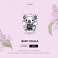 Enamel baby koala charm bead in silver with brown nose and cute paw details