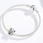 Silver charm bracelet featuring a baby koala bead with brown nose and paw prints