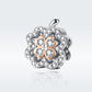 Sterling silver four-leaf clover zircon charm bead
