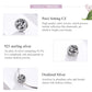 Sterling silver rose flower bead charm bracelet with pavé CZ and oxidized finish