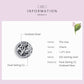 Silver rose flower charm bead with oxidized finish and pavé CZ detail
