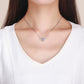 Heart-shaped purple CZ pendant bead in sterling silver on a fine chain necklace