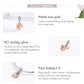 Clover charm diagram: rose-gold plated petals with CZ-set silver heart center