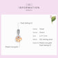 Clover charm infographic showing rose-gold plated petals and pave CZ heart detail