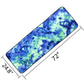 Flat microfiber non-slip yoga mat towel with blue-green tie-dye pattern