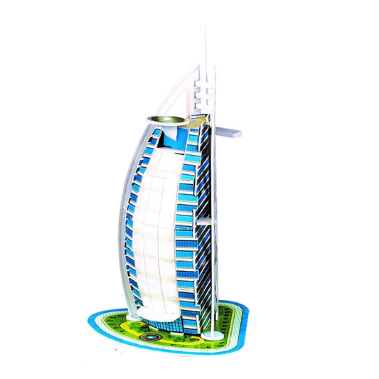 3 PCS 3D Puzzle Mini World Building Model Children Assembling Intellectual Toys, Burj Al Arab, Eiffel Tower, Empire State Building, Dutch Windmills, Mayan Pyramid, Notre Dame de Paris, Sydney Bridge, Sydney Opera House, Leaning Tower of Pisa           ...