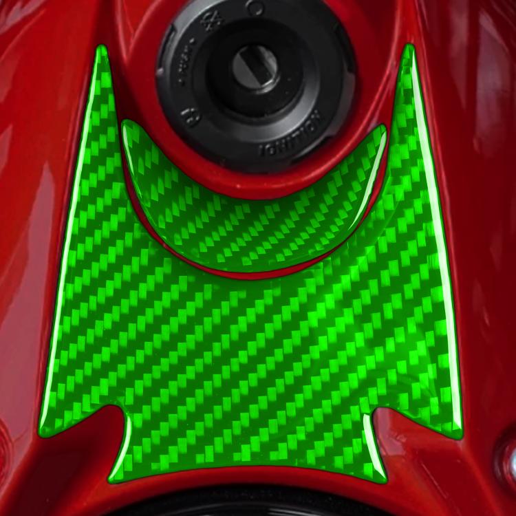 Key lower decoration sticker set (2 pcs) with green carbon-fiber pattern