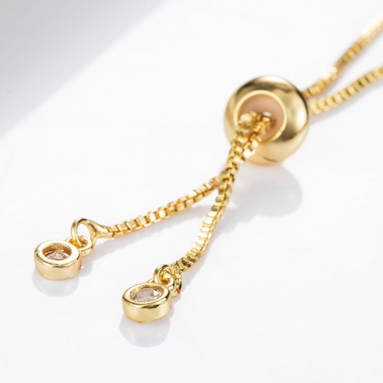 Gold-tone bracelet clasp with linked chain ends and small round connector loops