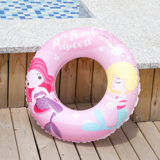 Cartoon Mermaid Pattern Thickened PVC Children Swimming Ring, 60, 70, 80, 90