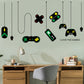 2 PCS Game Console Game Handle Chandelier Wall Stickers Internet Cafe Study Computer Desk Background Sticker