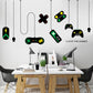 2 PCS Game Console Game Handle Chandelier Wall Stickers Internet Cafe Study Computer Desk Background Sticker