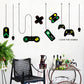2 PCS Game Console Game Handle Chandelier Wall Stickers Internet Cafe Study Computer Desk Background Sticker