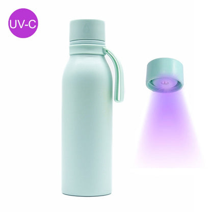 Mint vacuum flask with UV-C light cap and loop carry handle