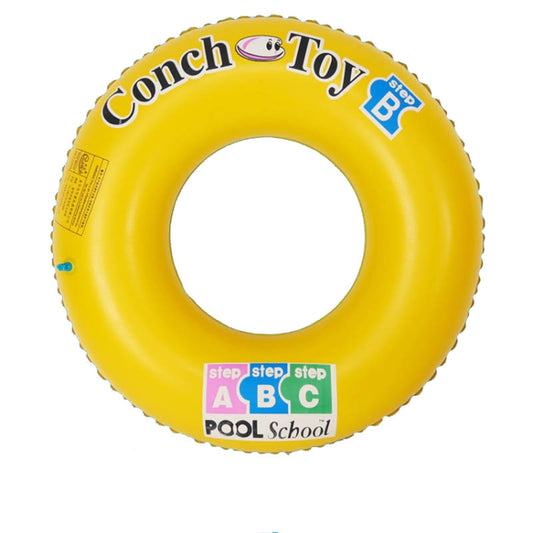 Yellow Letters Inflatable Swimming Ring Thickened PVC Adult Water Ring Floating Ring, 60, 70, 80, 90