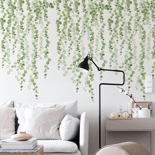 Green Leaf Self-adhesive Removable Wall Stickers, Green Leaf