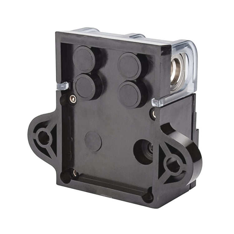 Auto circuit breaker fuse holder back housing with mounting holes and cable connector terminals