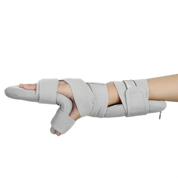 Long wrist immobilizer splint with padded finger platform for supported hand
