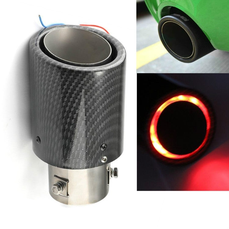 Carbon fiber exhaust tip with stainless end and red LED ring (side view)