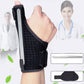 Black thumb wrist brace with metal bar and two-piece strap system