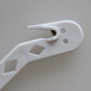 White small cleaning brush with angled nozzle and mounting clip detail